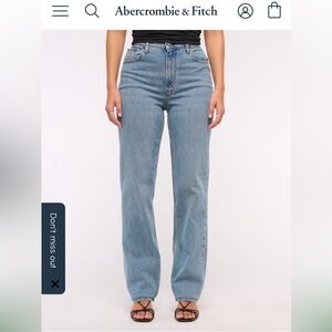 Abercrombie Curve Love Straight Blue Jeans
